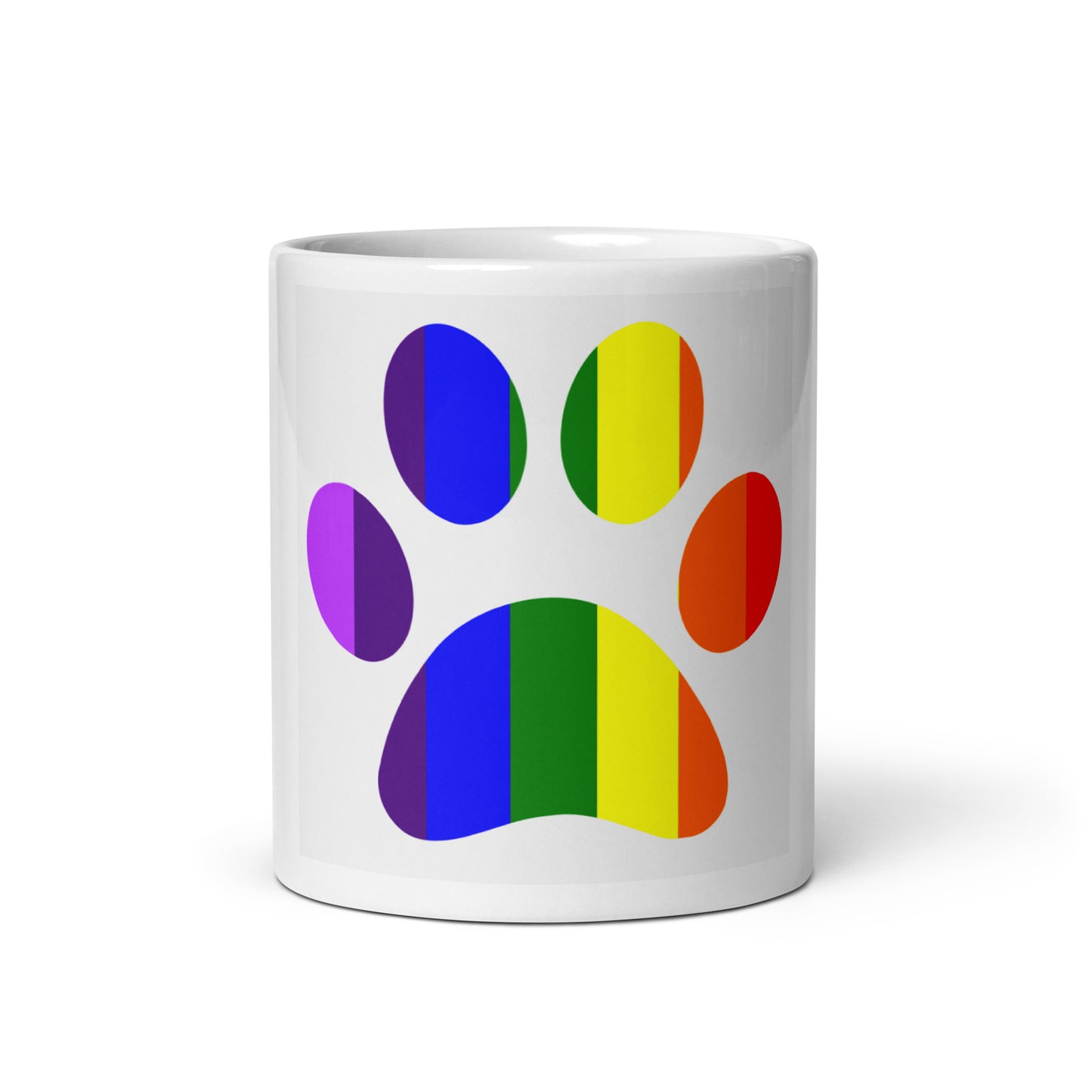 Dog Print White glossy mug